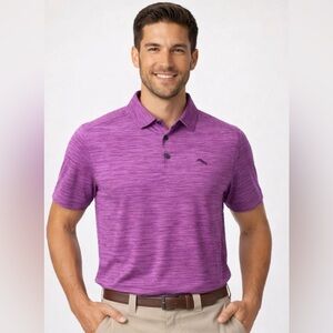 Tommy Bahama IslandZone Polo Shirt Purple Performance Golf Size M